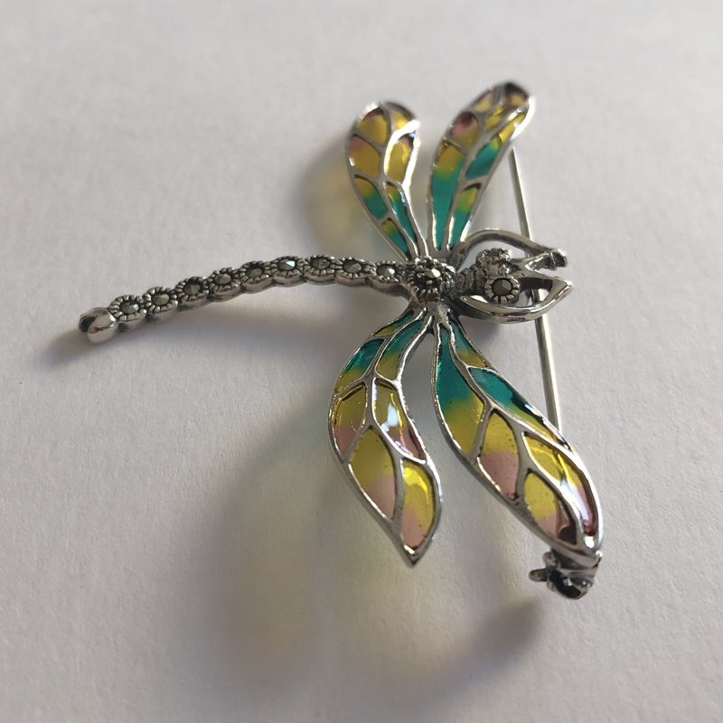 Stained Glass Dragonfly Brooch Libelula Melocoton