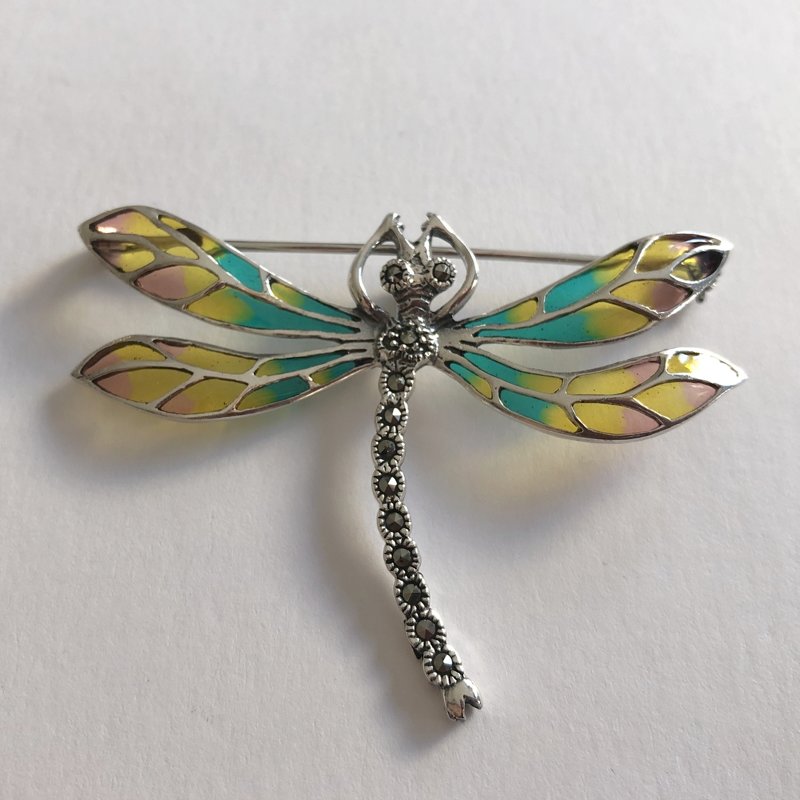 Stained Glass Dragonfly Brooch Libelula Melocoton