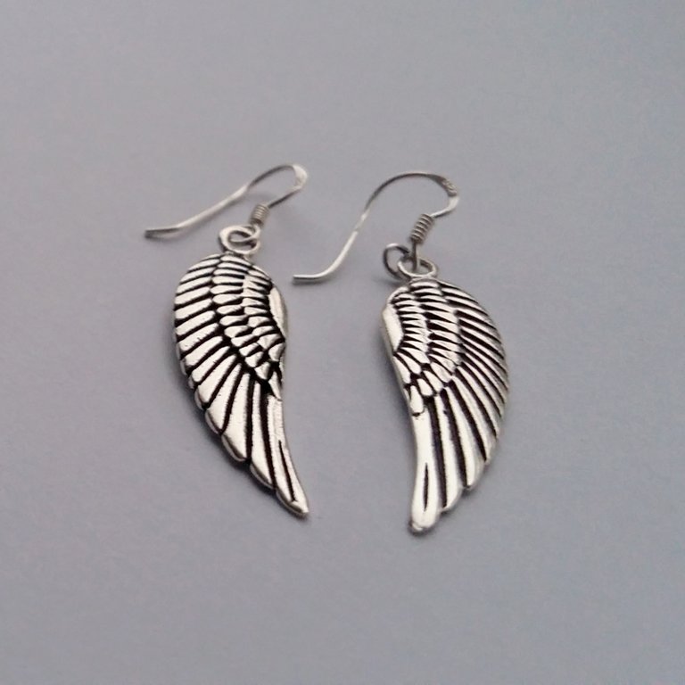 Silver Earrings Angel Wings