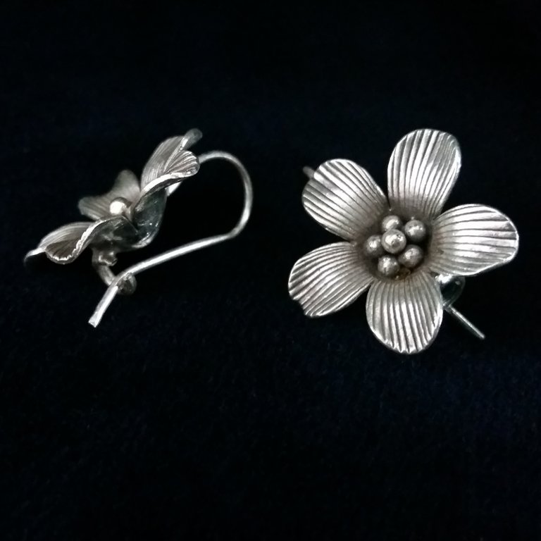 Silver Earrings Flor de Felicidad
