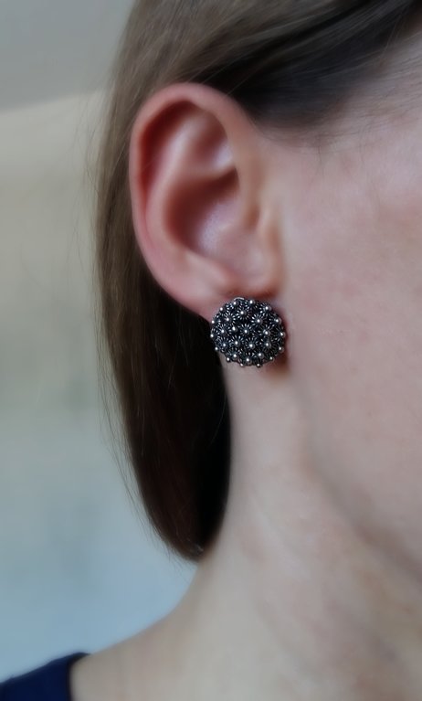 Earrings with Charro Element Roseton Oscuro
