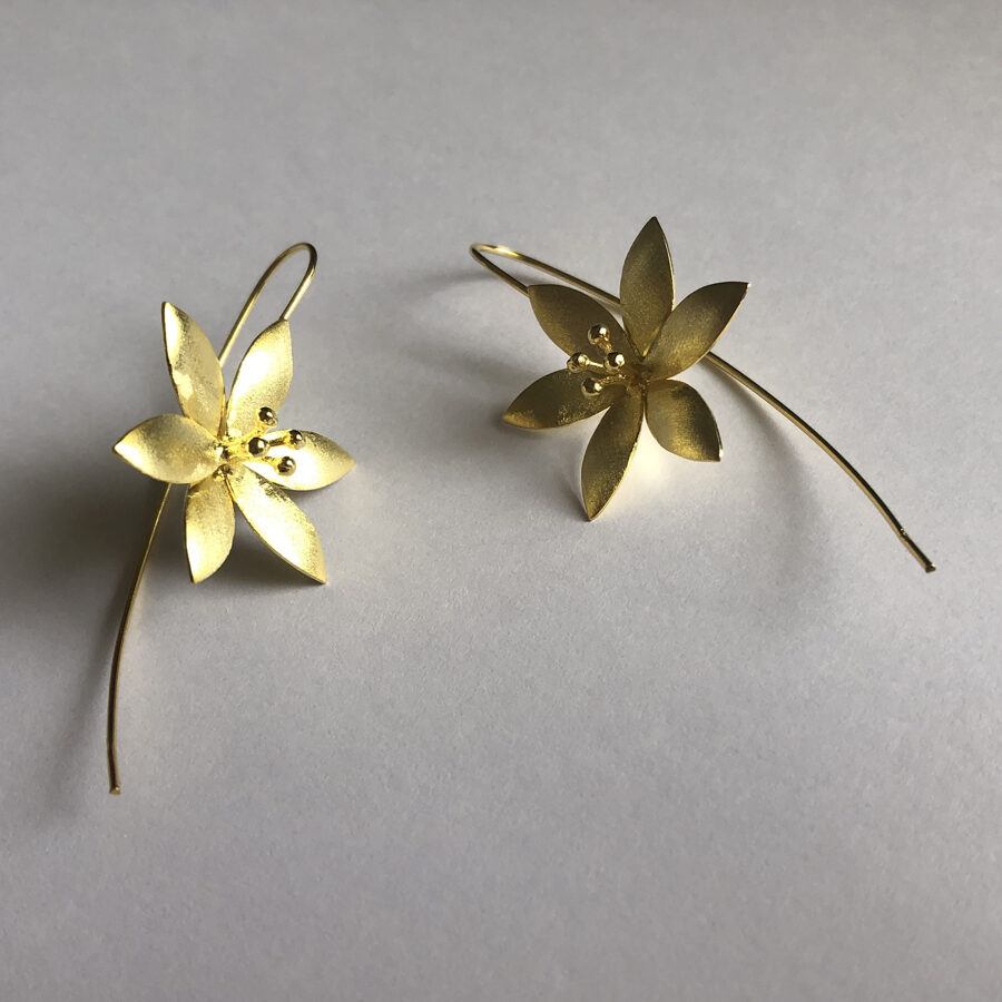 Flower Earrings Flor de Hielo Dorado