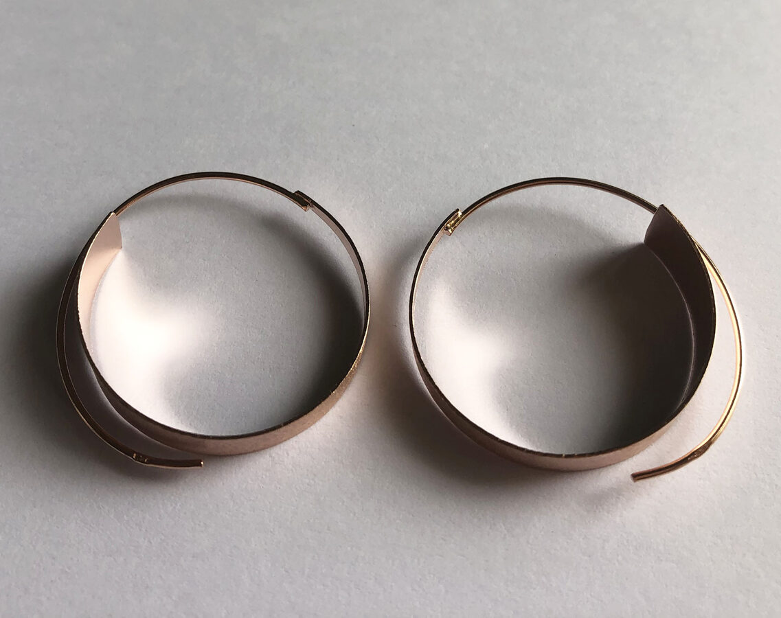 Frosted Silver Hoops Aros Bronze 