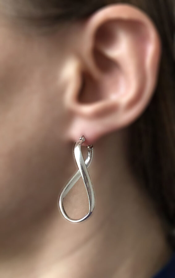 Silver Earrings Infinito Hoops 