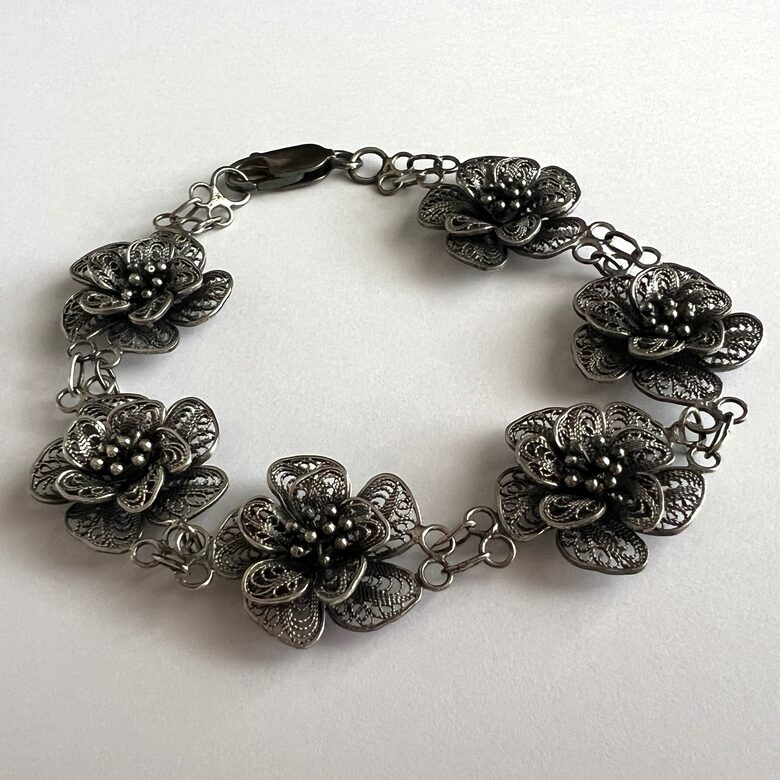 Filigrāna rokassprādze Flor de Alegria Dark