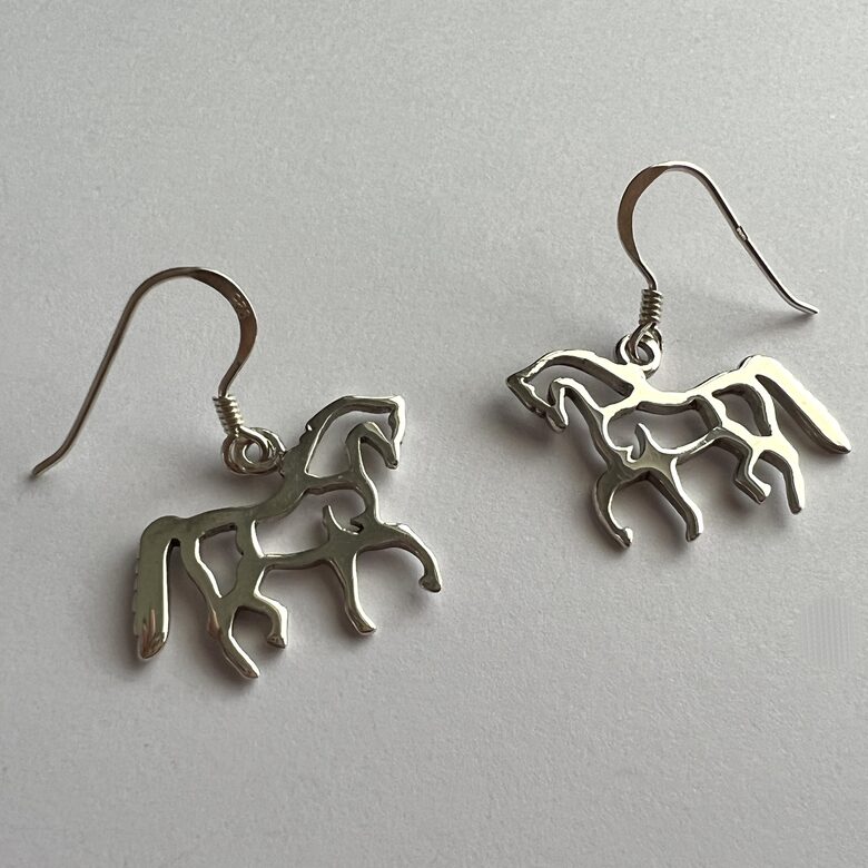 Silver Horse Earrings Caballo 