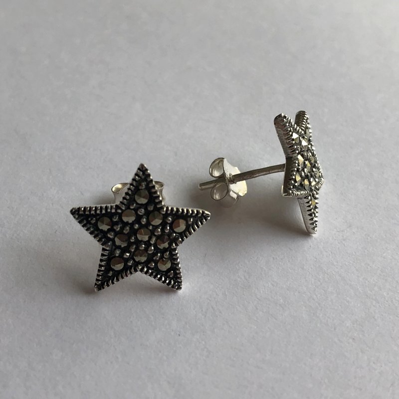 Marcasite Star Stud Earrings Estrella