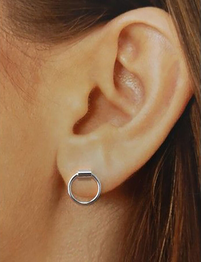 Silver Earrings Karma Circle Tubo 