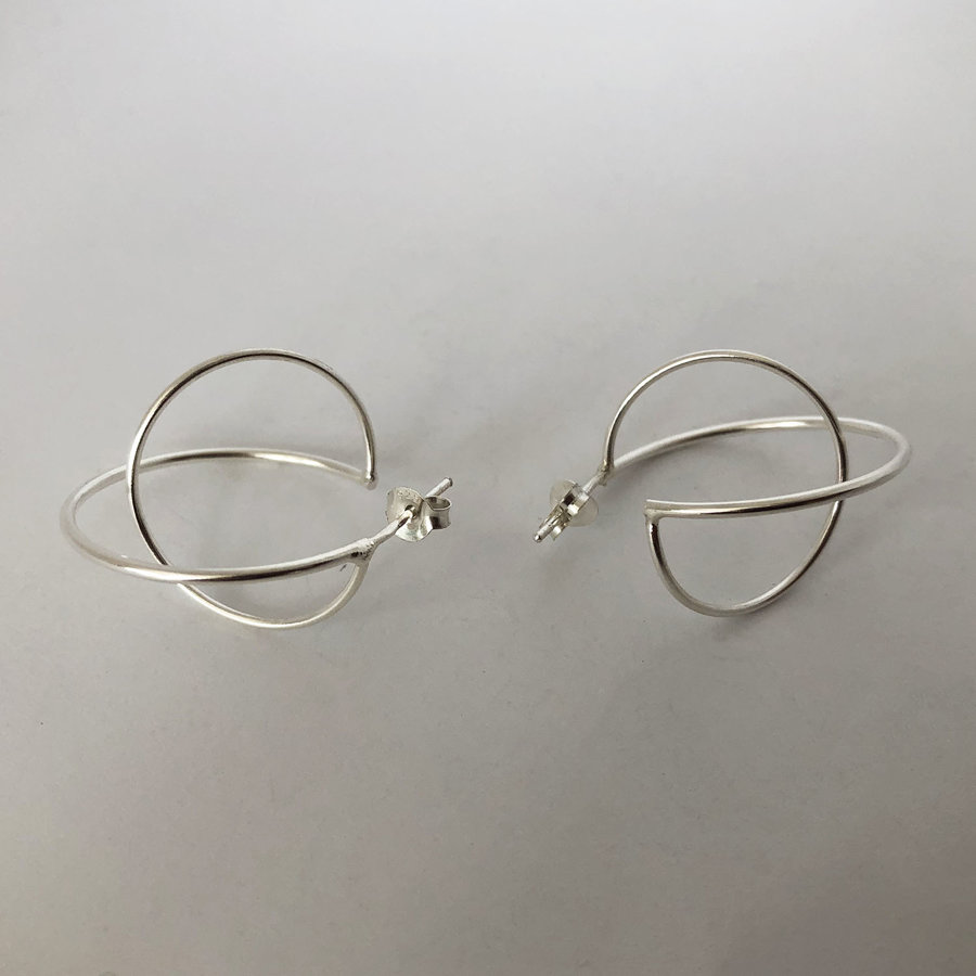Silver Earrings Circle Infinito Hoops