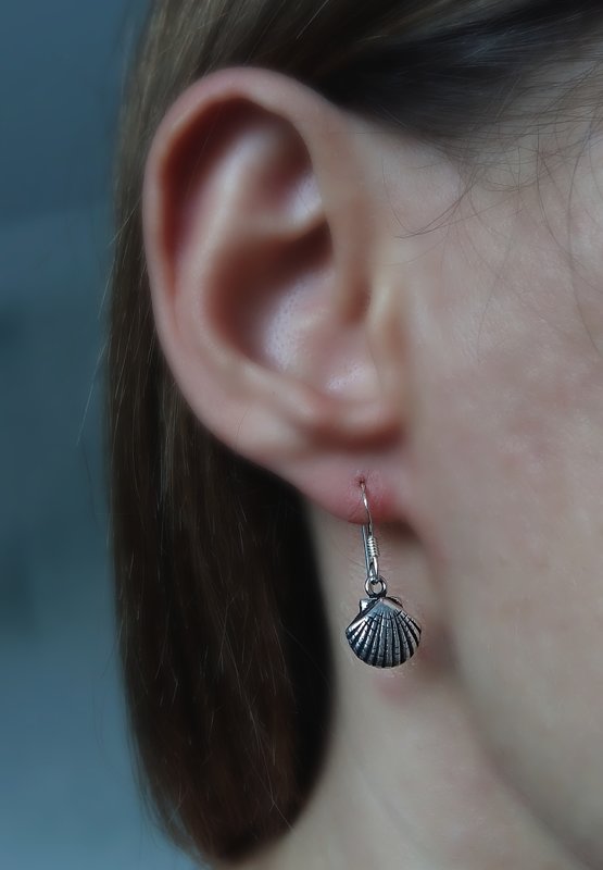 Small Sterling Silver Shell Earrings