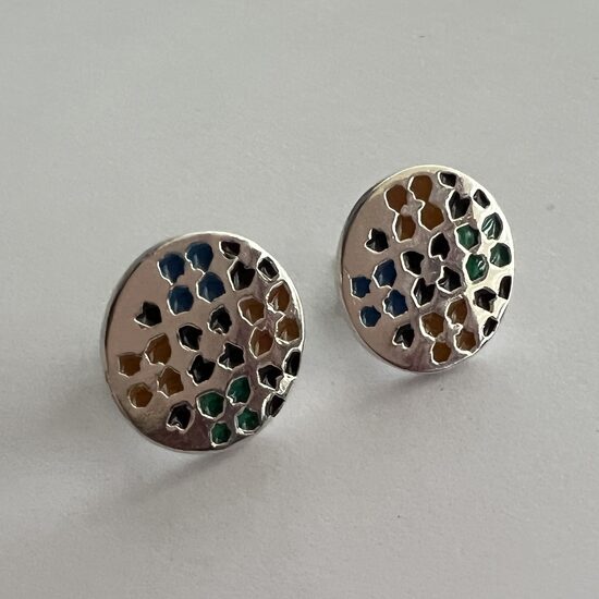 Silver Earrings Alhambra Studs Azulejos