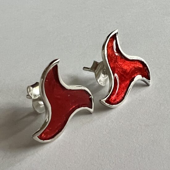 Sudraba auskari Alhambra Studs Rojo