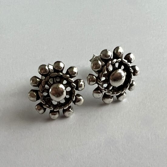 Orecchini Charro In Argento Sterling 925 – 11 Mm, Ossidati, Con Chiusura A Pressione, In Scatola Regalo