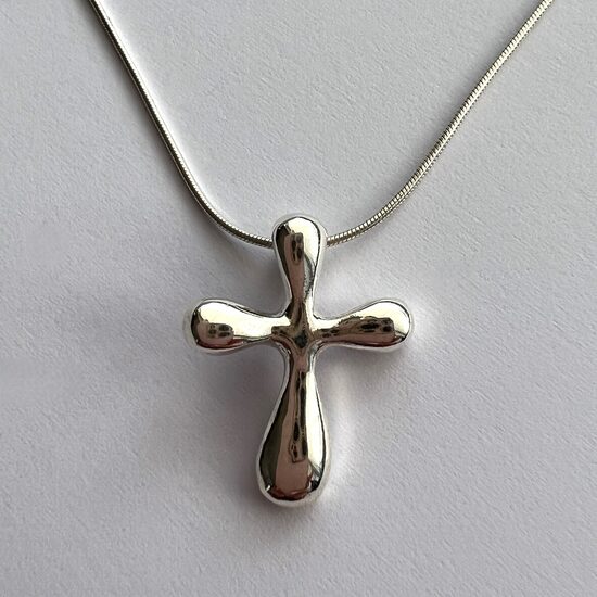 Silver Cross Pendant Cruz Redondita 