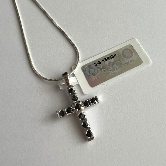 Sapphire Cross Pendant Cruz Safiro 