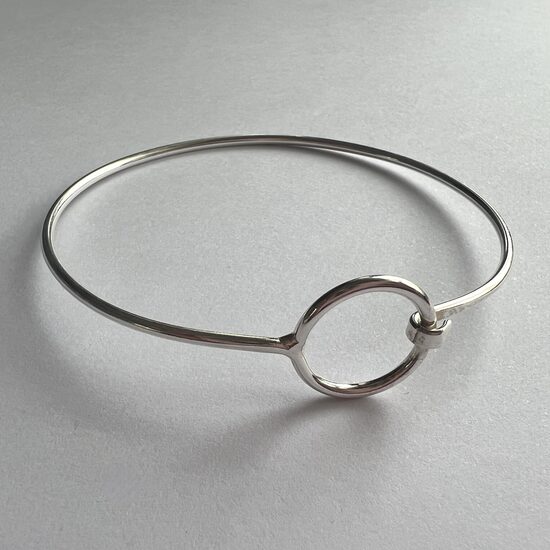 Silver Karma Bangle Bracelet 