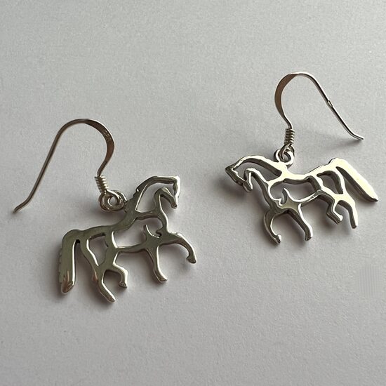 Sudraba zirga auskari Caballo