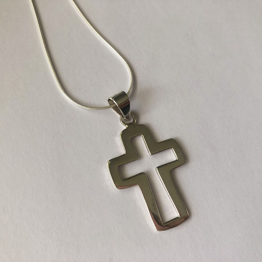 Silver Cross Necklace Cruz Eterno 