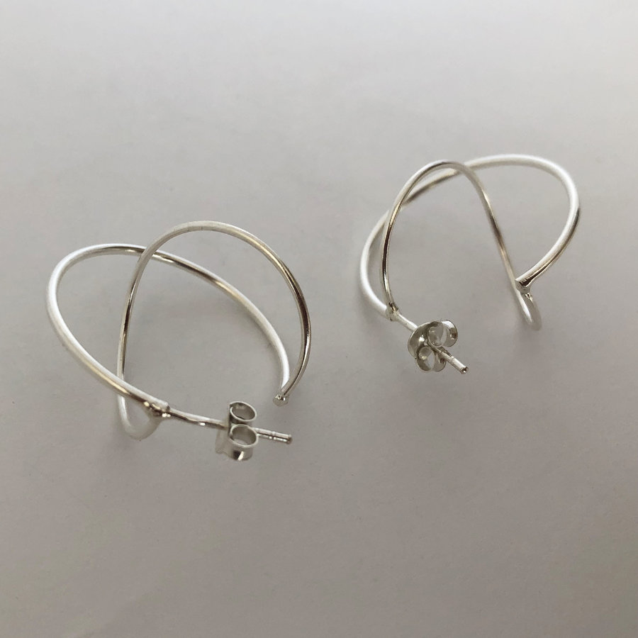 Silver Earrings Circle Infinito Hoops