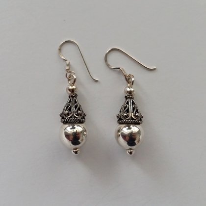 Sterling Silver Earrings with Oriental Look Maribel