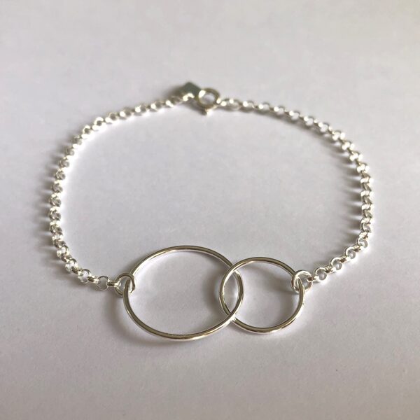 Silver Chain Bracelet Karma Doble