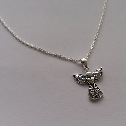 Silver Angel Pendant Angel Corazon