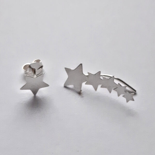 Silver Climber Earrings Trepador Estrella