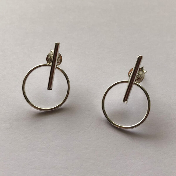Silver Stud Earrings Karma y Palo