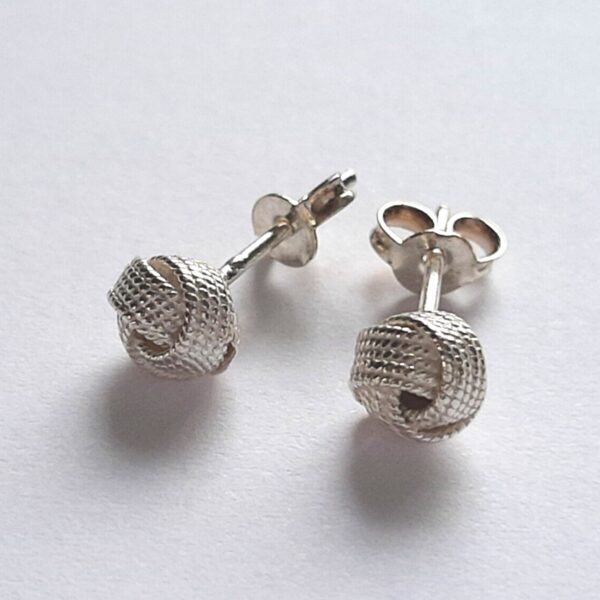Silver Stud Earrings Petite Nudo Celta Light